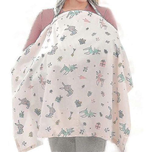 Housse D¿Allaitement En Coton Respirant, Foulard Rose Rubbit Nursing Cover