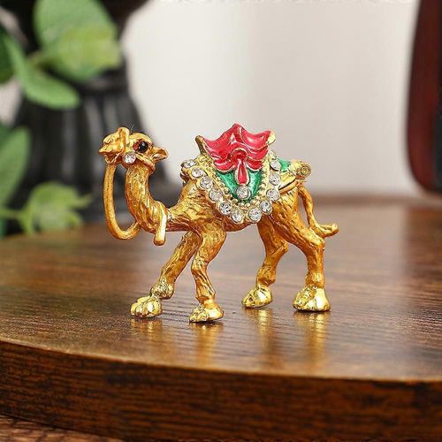Bonne Boîte À Bijoux De Collection Camel Avec Strass En Cristal Émaillé - Décor Arabe Dubaï Souvenirs Cadeau Pour Les Femmes Et Les Filles, Pour Tenir Des Bagues Et Ea