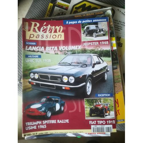 Retro Passion 130 De 2001 Lancia Beta Coupe Volumex,Willys Overland Jeepster Vj2,Fiat Tipo 1 Torpedo,Unic Tu1,Triumph Spitfire Rallye,Visa Chrono