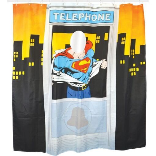 Rideau de Douche Superman Cabine Téléphonique