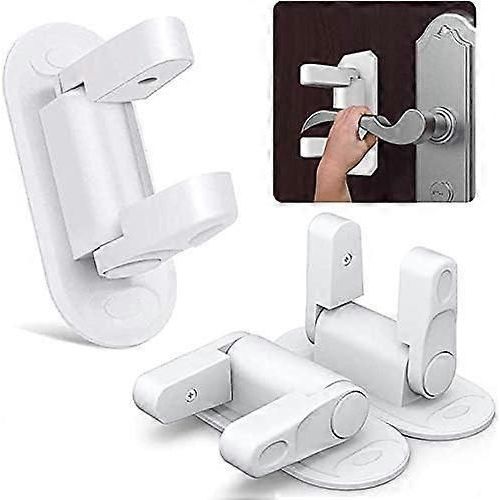 Joli Paquet De 3 Serrures À Levier De Porte Blanches | Poignées De Sécurité Pour Enfants, Serrures Autocollantes Pour Armoire, Fenêtre, Tiroir Et Commode
