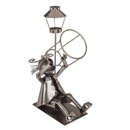 Porte-Bouteille Buveur Sous Un Réverbère Range-Bouteille En Métal