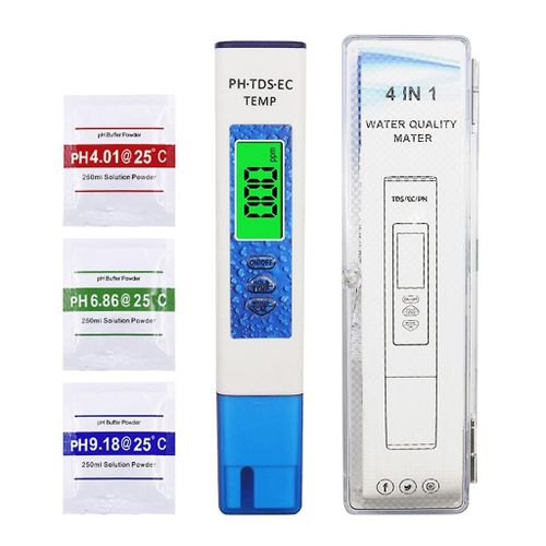 Analyseur d¿eau polyvalent Testeur de qualité d¿eau numérique PH/EC/TDS/Temp Meter