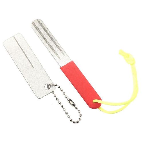 Diamant Pierre Poisson Hameçon Aiguiser Outil Couteau Edc Poche Porte-Clés Pour Matériel De Pêche