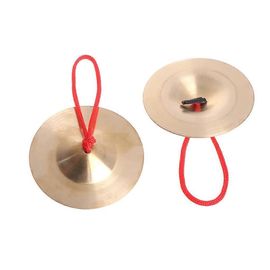 1 Paire De Cymbales En Cuivre À La Main Percussion Instruments Chinois Gong Avec Corde De Doigt