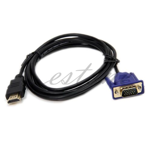 Adaptateur mâle compatible HDMI vers câble VGA 1080P pour TV, DVD, Projecteur, TV BOX