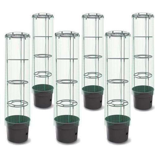 Lot De 6 Jardinières 12 L Planteur Pot À Tomates Avec Film De Protection Ldpe Et Couvercle Cache-Pot À Cultivation De Légumes