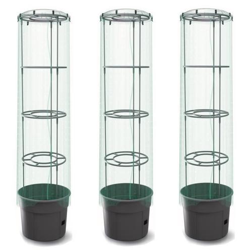 Lot De 3 Jardinières 12 L Planteur Pot À Tomates Avec Film De Protection Ldpe Et Couvercle Cache-Pot À Cultivation De Légumes