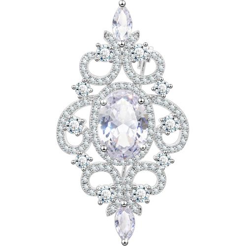 Broche En Forme De Vigne Avec Pierre De Zircone Scintillante Vintage Pour Mariée Art Déco Rétro Broche Baroque Broche De Mariage Cadeau Pour Femme[Q1724]