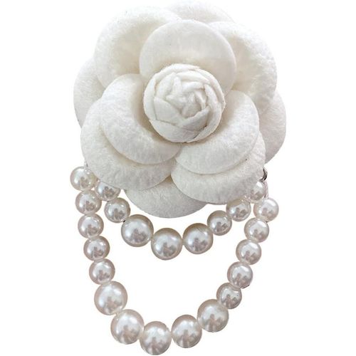 Broche Fleur De Camélia En Tissu, Broche Fleur Camelia Perle Broches De Bijoux Broche Femme Vetement Épingles Pince À Cheveux Broche Accessoires Pour Femme Écharpes Costume Chapeau[Q641]
