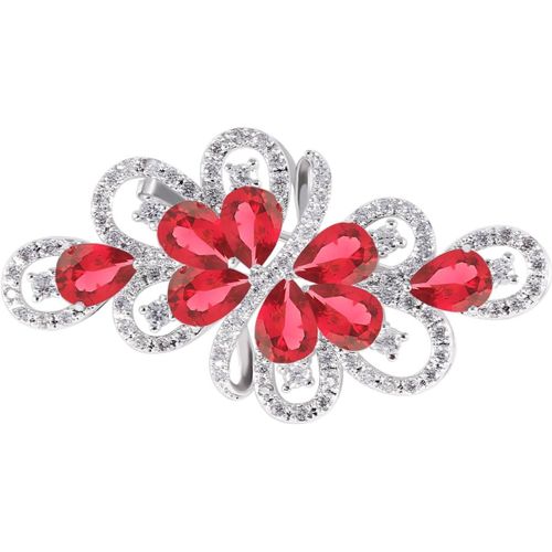Broche En Argent Pour Femme - Avec Cristaux De Zircone Blanc/Bleu/Rouge/Vert - Avec Boîte Cadeau - Pour Mère, Femme, Costume, Pull, Manteau[Q1355]