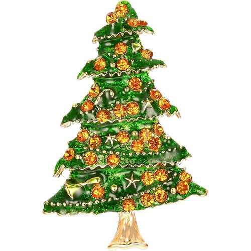 Broche Forme Arbre De Noël Avec Étoile Délicat Cristal Strass Bijou Hivernal Cadeau Noël[Q1167]