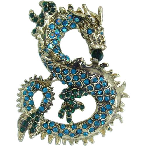 Sindary - Ukb2980 - Broche En Cristal Autrichien En Forme De Dragon - 6 Cm[Q1502]