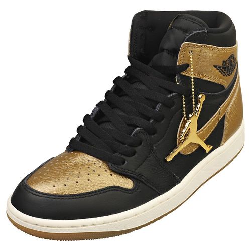 Chaussures Nike Air Jordan 1 Retro High Og Baskets Or Noir