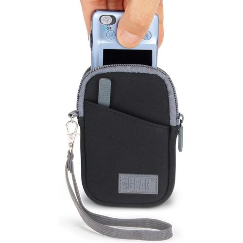 Housse Sacoche Appareil Photo Compact Numérique,Etui Rembourré en Néoprène Résistant,Protection Robuste et Durable - Compatible avec Canon,Sony,Nikon,Pentax,GoPro et Plus - Noir(Q1437)