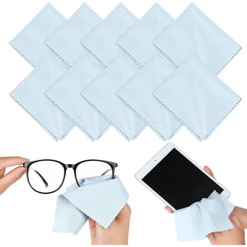 Lot de 10 chiffons de nettoyage en microfibre doux pour lunettes - s - Accessoire de nettoyage pour lentilles d'appareil photo - Bleu(Q1389)