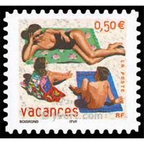 Timbre Pour Vacances : Famille À La Plage Année 2003 Autoadhésif N° 3578 Ou 53 Yvert Et Tellier Luxe