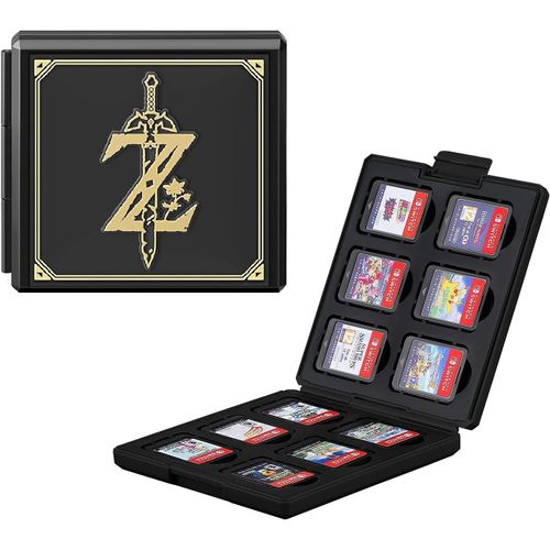 Etui De Carte De Jeu Pour Nintendo Switch,Étui De Protection Anti-Chocs Pour Cartouches, Boîte De Rangement Avec 12 Emplacements(Noir)