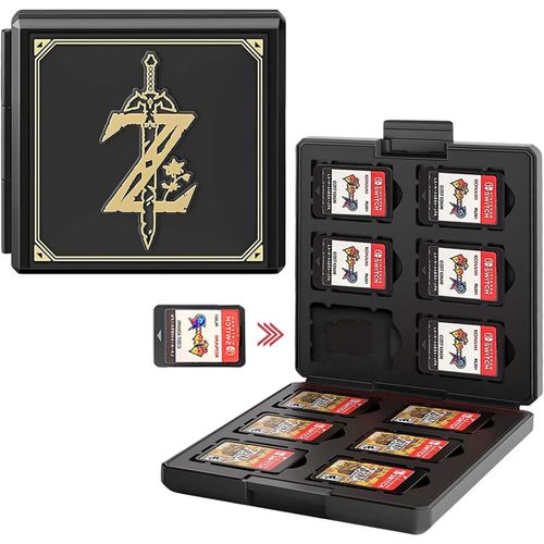 Étui Pour Cartes De Jeux Nintendo Switch,Boitier De Protection Pour Nintendo Switch, Boîte De Rangement Peut Contenir 12 Cartes De Jeu Et 12 Cartes Sd(Noir)