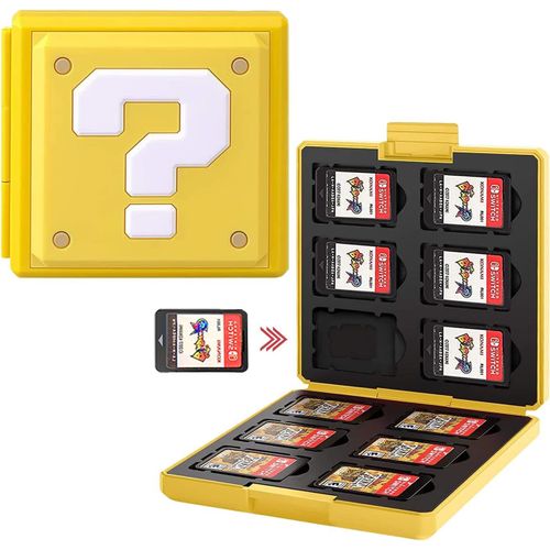 Étui Pour Cartes De Jeux Nintendo Switch,Boitier De Protection Pour Nintendo Switch, Boîte De Rangement Peut Contenir 12 Cartes De Jeu Et 12 Cartes Sd(Jaune)