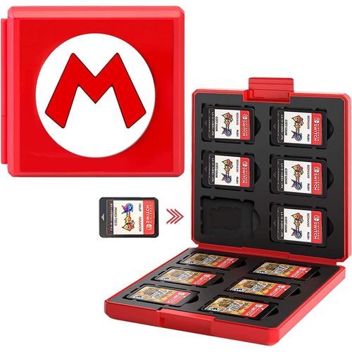 Étui Pour Cartes De Jeux Nintendo Switch,Boitier De Protection Pour Nintendo Switch, Boîte De Rangement Peut Contenir 12 Cartes De Jeu Et 12 Cartes Sd(Rouge)