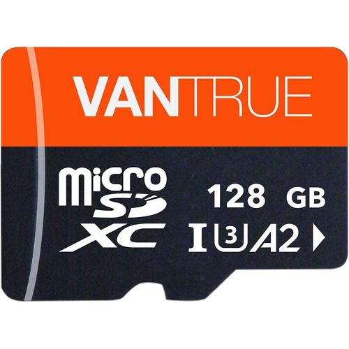 Vantrue 128Go Carte mémoire microSDXC UHS-I U3 4K avec Adaptateur Compatible avec Dashcam, Smartphone, Tablette, caméra d'action et caméra de Surveillance (128Go).[G237]