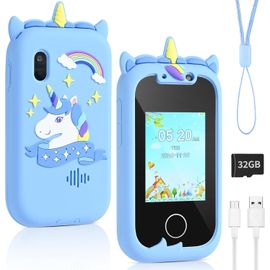 Appareil Photos pour Enfants, Pretend Smartphone pour Enfants avec 32GB Card, Licorne Jouet à Partir de 3 4 Ans Filles, Jeu de Rôle Téléphone Portable Cadeau pour 3-9 Ans Filles.[G266]