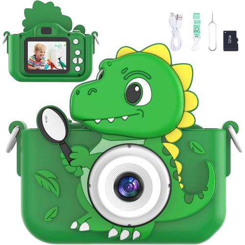 Appareil Photo Enfant,2.0 Pouces Appareil Photo Enfant,Hd 1080p Appareil Photo Numérique Enfant Dinosaure,Selfies Appareil Photo,Cadeau Parfait Pour Les Anniversaires/Noël,Camera Garçon De 3 À.[G74]