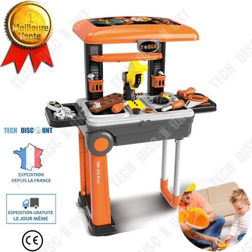 Td® Atelier De Bricolage En Jouet Pour Enfant Simulation Créativité Développement Capacités Matériel Tourne Vis Scie Clé À Mollette
