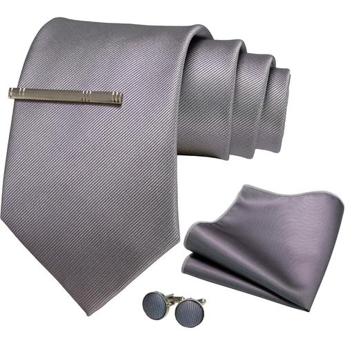 Homme Longue Travail Cravate 9cm Et Pinces À Cravate Et Carre De Poche Set