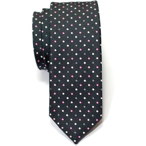 Cravate Fine Slim À Pois De Polka Classique Tissée En Microfibres De