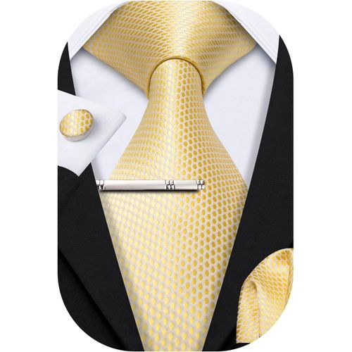 Ensemble De Cravate Formelle Avec Poche Carré Boutons De Manchette Couleurs Unies Mariage Business