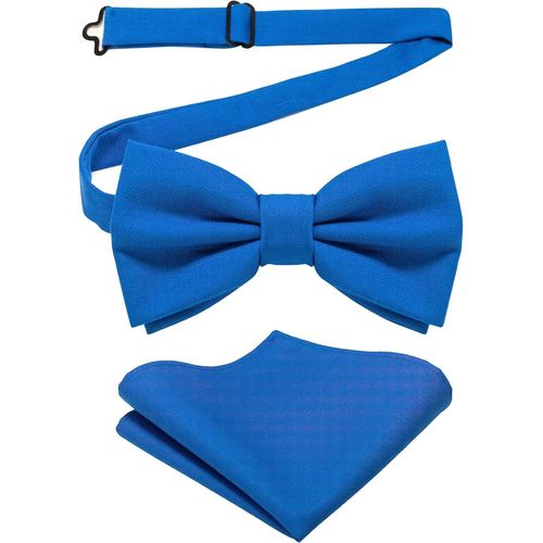 Homme Noeud Papillon En Mélange De Coton Avec Pli Double Et Ensemble De Mouchoirs
