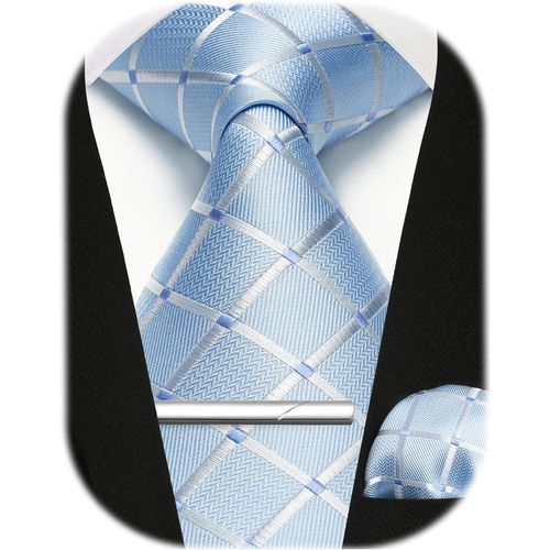 Cravate Paisley Carreaux Et Mouchoir De Poche Avec Ensemble De Pinces À Cravate Cravates De Mariage Formelles Pour Hommes
