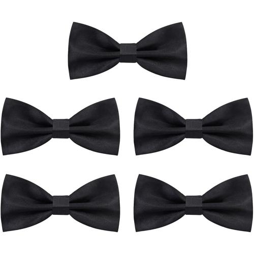 5 Pièces Noeud Papillon Homme, N?ud Papillon Réglable Pour Homme, N?ud Papillon Avec Crochet, Unie Noeud Papillon, ?ud Papillon Classique Pré-Noué, Pour Mariage Fête, Soirée (Noir)