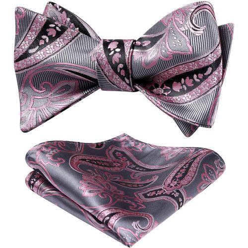 Ensemble N?ud Papillon Et Mouchoir Pour Homme Motif Floral Et Carré De Poche Pour Fête De Mariage