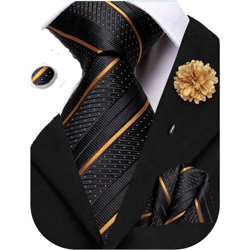 Cravate Pour Hommes Cravate Noire Cravates Bleues Mouchoir Boutons De Manchette Ensembles De Cravate Mariage Fête D'affaires Formelle