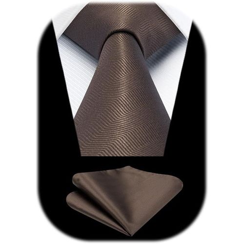 Cravate Homme Mariage Cravate Et Pochette Set Couleur Unie Formelle Élégant Fete Affaire Cravates & Carre De Poche