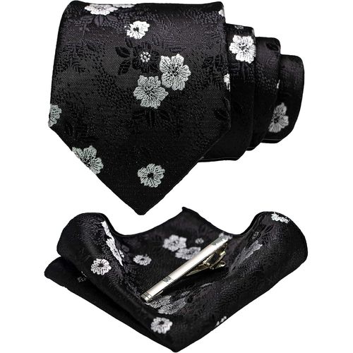 Cravates Et Mouchoirs À Fleurs Tendance Pour Homme Avec Pinces À Cravate