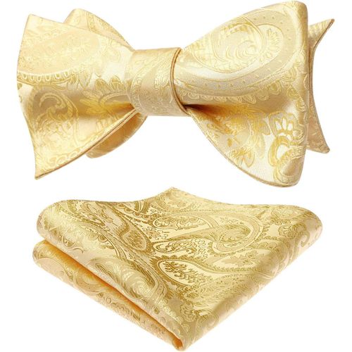 Ensemble De Noeud Papillon Et Pochette De Costume Blanc Classique Pour Homme Accessoires De Fete De Mariage
