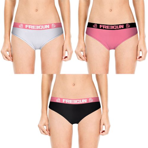 Lot De 3 Culottes Fille Freegun, 95% Coton - 5% Elasthanne, Taille 8-10 Ans