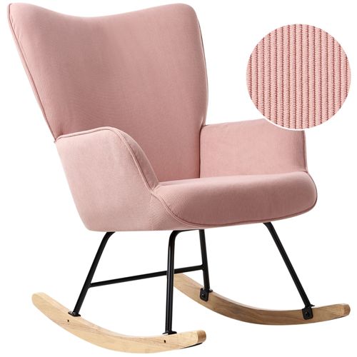 Fauteuil À Bascule Arset Velours Côtelé Rose
