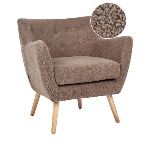 Fauteuil Drammen Bouclé Marron
