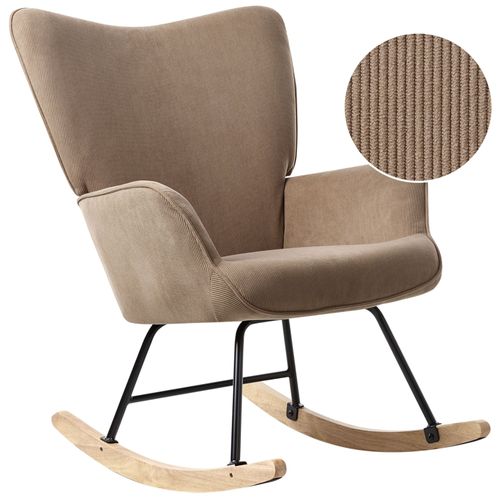 Fauteuil À Bascule Arset Velours Côtelé Taupe