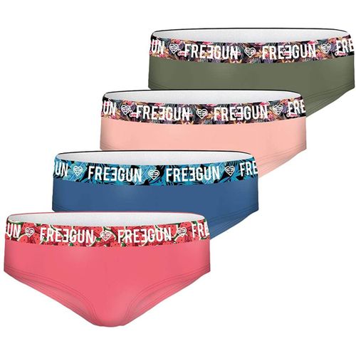Lot De 4 Culottes Fille Freegun, 100% Coton Bio, Taille 6-8 Ans
