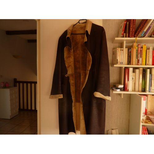 Manteau Mon En Cuir Véritable Et Fourrure Synthétique T. 40 Marque Adolfo Dominguez