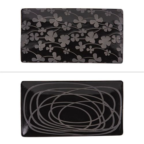 Plateau Lava 29x16 Cm Noir (Lot De 2)