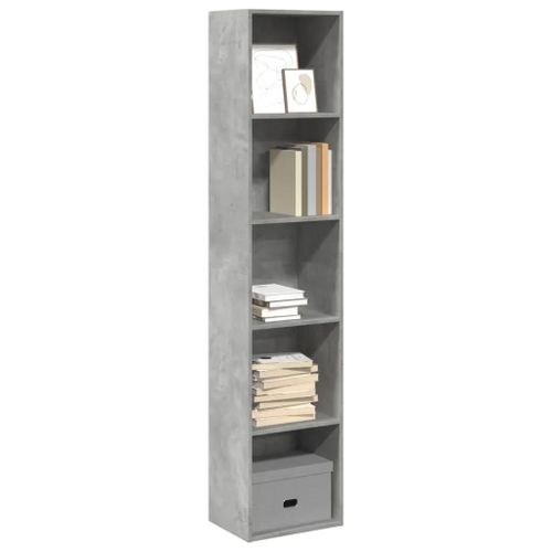 Prolenta Premium - Bibliothèque Gris Béton 40x30x189 Cm Bois D'ingénierie