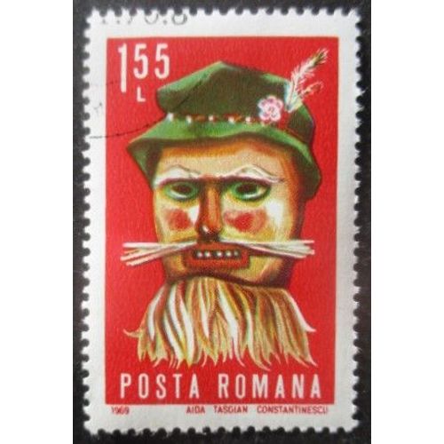 Roumanie N°2511 Masque Folklorique Oblitéré