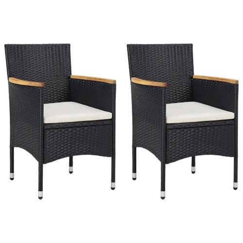 Prolenta Premium - Chaises À Manger De Jardin Lot De 2 Résine Tressée Noir